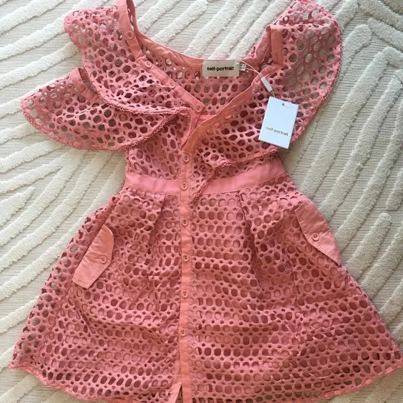 Self Portrait Pink Lace Cocktail Dress size 2 fit like size 0 - Picture 5 of 9